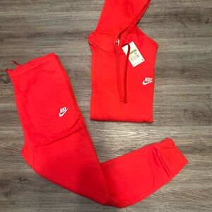 Nike  Red Sweatpants & Hoodie Set
